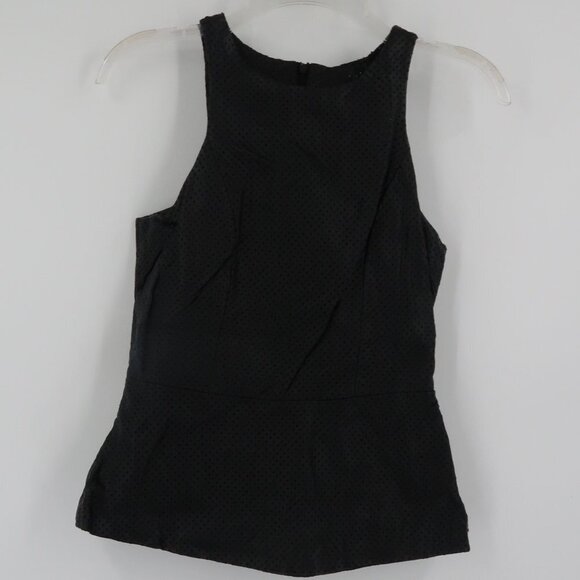 Express Peplum Style Perforated Faux Leather Black Tank Size XS - Picture 1 of 8